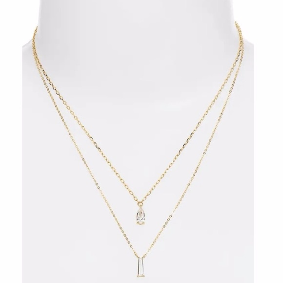 Delicate Tiered Cubic Zirconia Pendant Necklace - Picture 2 of 5